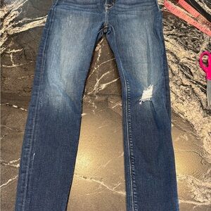 Hudson Blair Skinny Blue Jeans with Distressed Details 30